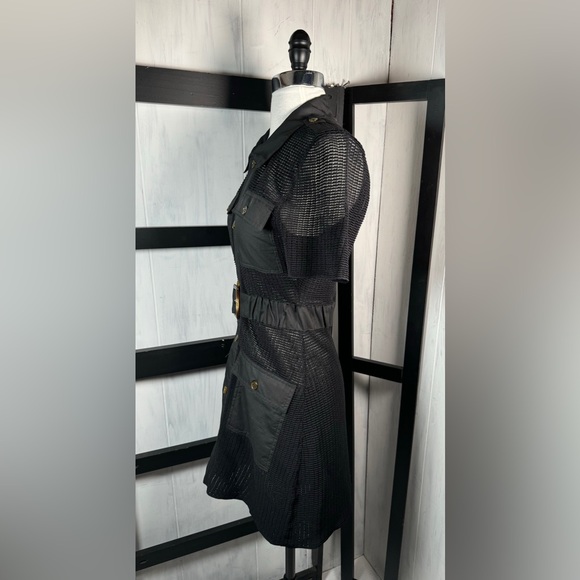 Solid & Striped Black Mesh Button Front Collared LBD, Size XS, NWT - Picture 6 of 11